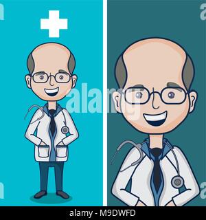 Medico funny cartoon Illustrazione Vettoriale