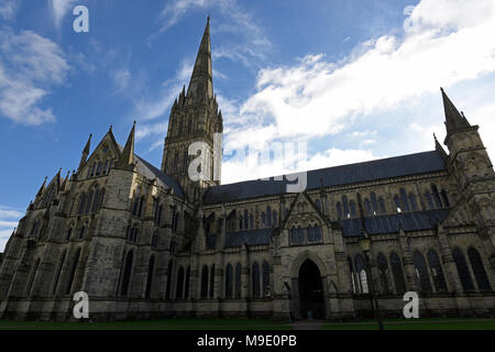 La Cattedrale di Salisbury nel pomeriggio autunnale luce Foto Stock