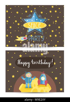 Buon compleanno Vector Cartoon biglietto di auguri Illustrazione Vettoriale