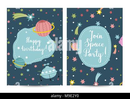 Buon compleanno Vector Cartoon biglietto di auguri Illustrazione Vettoriale