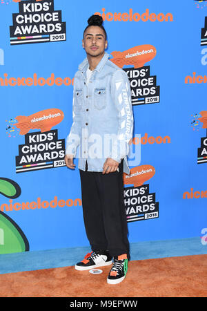 Inglewood, CA, Stati Uniti d'America. 24 Mar, 2018. 24 Marzo 2018 - Inglewood, California - Quincy marrone. Nickelodeon's 2018 Kids' Choice Awards tenutosi presso il Forum. Photo credit: Birdie Thompson/AdMedia Credito: Birdie Thompson/AdMedia/ZUMA filo/Alamy Live News Foto Stock