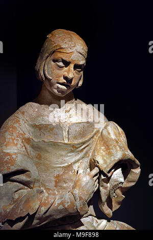 La scultura di un apostolo, 1530-34, in terracotta, dall'Ultima Cena gruppo scultoreo di Philip Hodart realizzati in epoca rinascimentale stile manieristico per il refettorio del monastero di Santa Cruz in Coimbra cinquecento portoghese Portogallo Coimbra Foto Stock