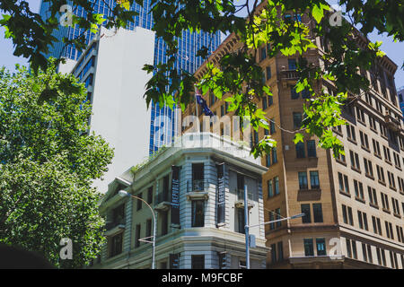 SYDNEY, Australia - Dicembre 16th, 2013: Architettura a Sydney nel quartiere centrale degli affari Foto Stock