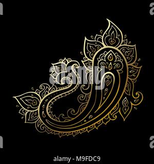 Sfondo di Paisley. Disegnata a mano ornamento. Illustrazione Vettoriale