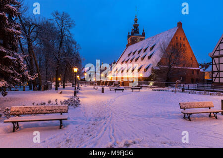 Grande Mulino in Gdansk di notte. Gdansk, Pomerania, Polonia. Foto Stock