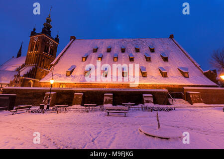 Grande Mulino in Gdansk di notte. Gdansk, Pomerania, Polonia. Foto Stock