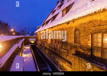 Grande Mulino in Gdansk di notte. Gdansk, Pomerania, Polonia. Foto Stock