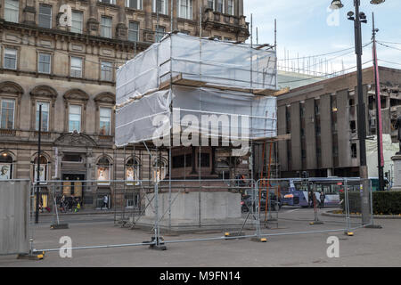Statue a George Square a Glasgow in fase di ristrutturazione Foto Stock