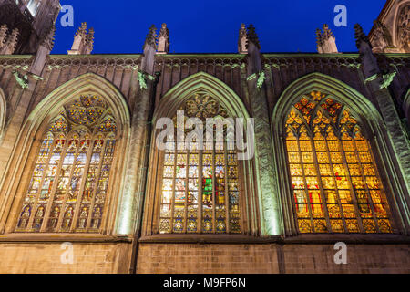 Tongeren Basilica di notte. Tongeren, la Vallonia, Belgio. Foto Stock