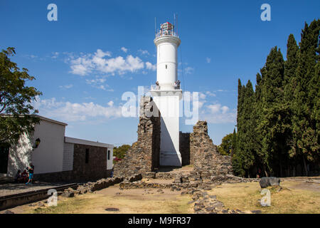 El Faro, vecchio faro e Colonia del Sacramento, Uruguay Foto Stock