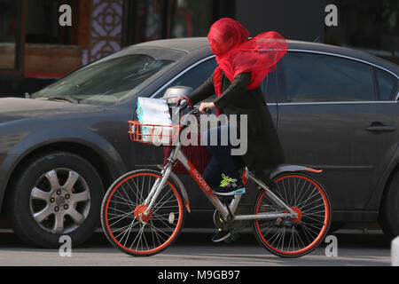 Shenyang, Shenyang, Cina. 26 Mar, 2018. Shenyang, Cina-26th Marzo 2018: un forte colpo di vento Shenyang, a nord-est della Cina di Provincia di Liaoning. Credito: SIPA Asia/ZUMA filo/Alamy Live News Foto Stock