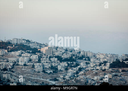 Gerusalemme Est da veiw sopra la luce diurna. Foto Stock