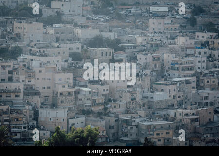 Gerusalemme Est da veiw sopra la luce diurna. Foto Stock