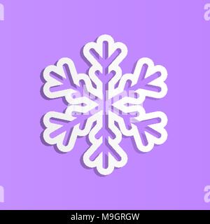 Il simbolo del fiocco di neve di carta. Inverno stagionali icona illustrazione di segno Illustrazione Vettoriale
