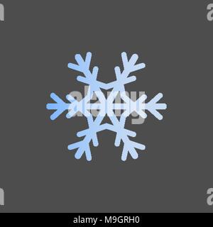 Shiny semplice simbolo del fiocco di neve. Icona illustrazione isolato su sfondo Illustrazione Vettoriale