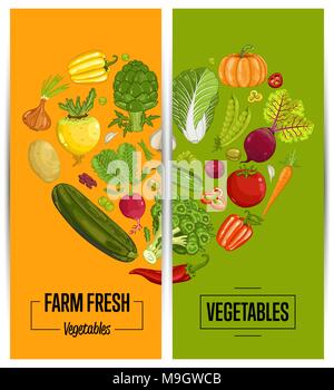 Organico allevamento vegetale volantini impostato Illustrazione Vettoriale