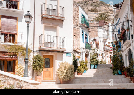 Casco Antiguo, il quartiere di Santa Cruz, Alicante, provincia di Valencia, Spagna, Europa Foto Stock