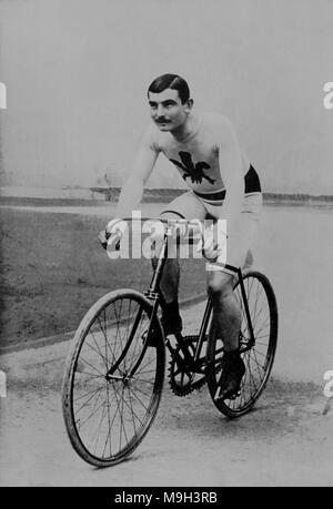 Ritratto del ciclista inglese Arthur Linton ( 1872 - 1896 ) - Fotografia di Anonyme Foto Stock