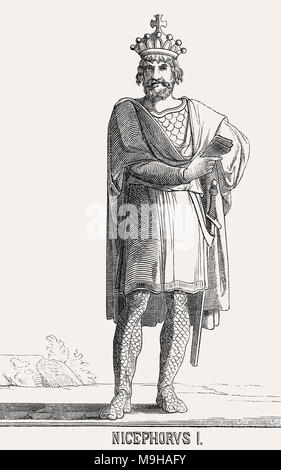 Nikephoros I o Nicephorus I, imperatore bizantino da 802 a 811 Foto Stock