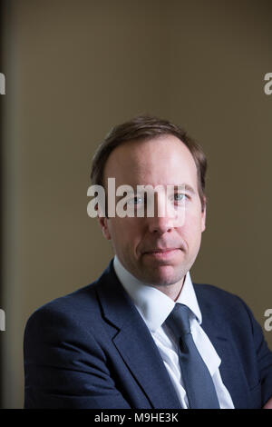 Matt Hancock, MP per West Suffolk, Segretario di Stato del Ministero della Cultura, dei mezzi di comunicazione e lo sport, uomo politico britannico del partito conservatore. Foto Stock