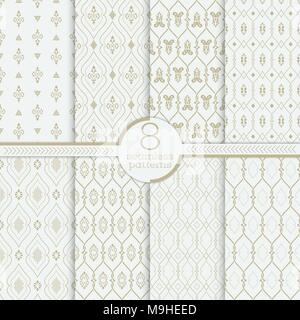 Vector seamless pattern. Set di lussuosi tessuti organici. I pattern possono essere usati come sfondo, tessuto stampa, texture di superficie, la carta di avvolgimento, pagina web b Illustrazione Vettoriale