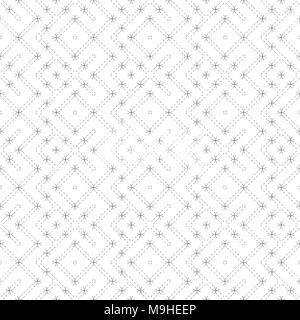 Vector seamless pattern. Moderna ed elegante struttura. Ripetere regolarmente griglia geometrica con sottile tratteggiata linee a zig-zag, rombi, diamanti. Abstract seaml Illustrazione Vettoriale