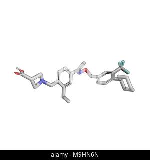 Siponimod è un selettivo sfingosina-1-fosfato modulatore del recettore che è un farmaco in sperimentazione per la sclerosi multipla (MS) Foto Stock