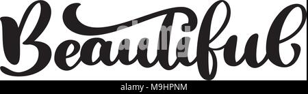 Preventivo di ispirazione Ciao bella. Vettore scritte a mano, brush script calligraphy. Lettering femminile tipografia poster, striscioni. Concept per il salone di bellezza, rivista di moda, shopping store Illustrazione Vettoriale