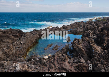 Paesaggio litorale a Buenavista, a nord dell'isola di Tenerife, Isole canarie, Spagna. Foto Stock