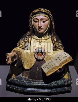 Reliquiario di Santa Teresa di Avila - Santa Teresa di Avila del xviii secolo portoghese Portogallo Coimbra Foto Stock