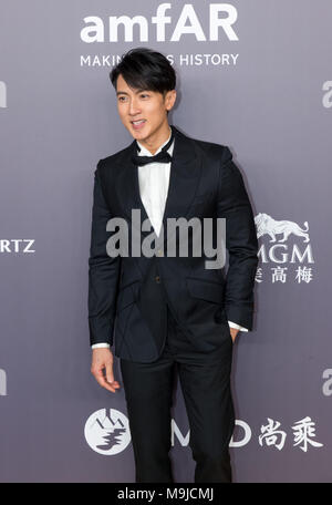 Hong Kong, Hong Kong, Cina. 26 Mar, 2018. HONG KONG, HONG KONG, CINA:26 marzo 2018. Tappeto rosso all'amfAR gala di beneficenza di Hong Kong. Wu Chun Credito: Jayne Russell/ZUMA filo/Alamy Live News Foto Stock