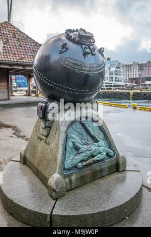 Guerra Mondiale 1 Memorial con il mio in Bergen, Norvegia. Foto Stock