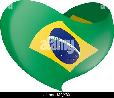 Il Brasile Icona cuore con bandiera brasiliana Immagine e Vettoriale - Alamy