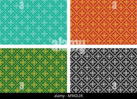 Seamless modello incrociato nel vettore di pixel art design Illustrazione Vettoriale