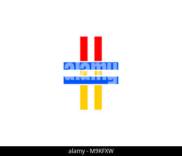 È un simbolo associato con la condivisione, descrizione, parole chiave sui social media Foto Stock