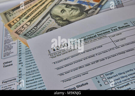Noi forma fiscale 1040 Foto Stock