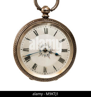 Antiquariato del XIX secolo Sterling Silver ladies orologio da tasca Foto Stock