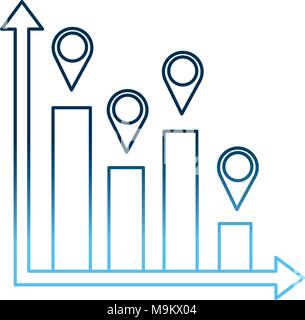 Informazioni statistiche del puntatore del grafico a barre mappa Illustrazione Vettoriale