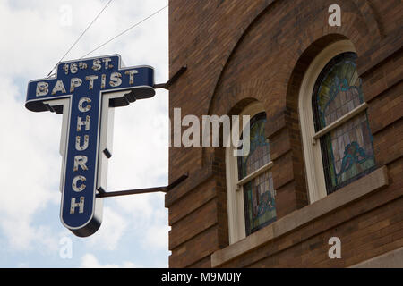 La 16th Street Chiesa Battista è stato il sito di sfondo razziale bombardamenti nel 1963 a Birmingham, Alabama Foto Stock