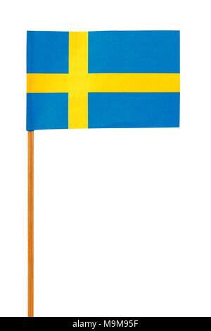 Bandiera della Svezia isolato su sfondo bianco Foto Stock