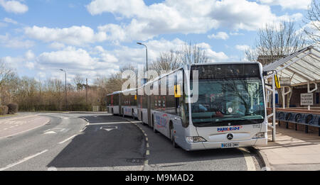 Il park and ride fermata Rawcliffe Bar in York,North Yorkshire, Inghilterra, Regno Unito Foto Stock