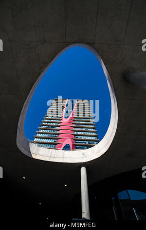 Fira de Barcelona edifici dall architetto giapponese Toyo Ito.Barcelona, Catalogna, l'Europa. Foto Stock
