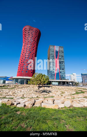 Fira de Barcelona edifici dall architetto giapponese Toyo Ito.Barcelona, Catalogna, l'Europa. Foto Stock