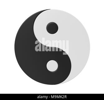 Yin e Yang simbolo isolato Foto Stock