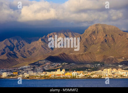 Playa de las Americas e Los Cristianos, Tenerife, Isole Canarie, Spagna Foto Stock