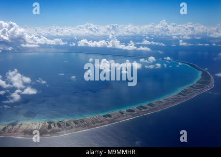 Foto aerea, Ringatoll, Rangiroa, isole della Società, isole Windward, Polinesia Francese Foto Stock