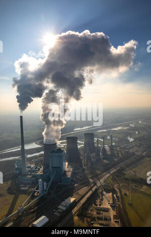 Vista aerea, RWE di centrali elettriche a carbone, Werne, Renania settentrionale-Vestfalia, Germania Foto Stock