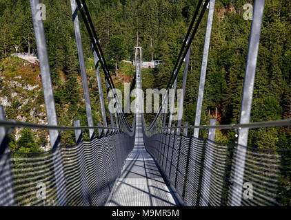 Ponte di sospensione Highline 179, vicino a Reutte, Tirolo, Austria Foto Stock