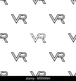 Modello senza cuciture con logo VR Foto Stock