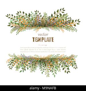 Nuovo telaio a molla con scritte e fiori Illustrazione Vettoriale